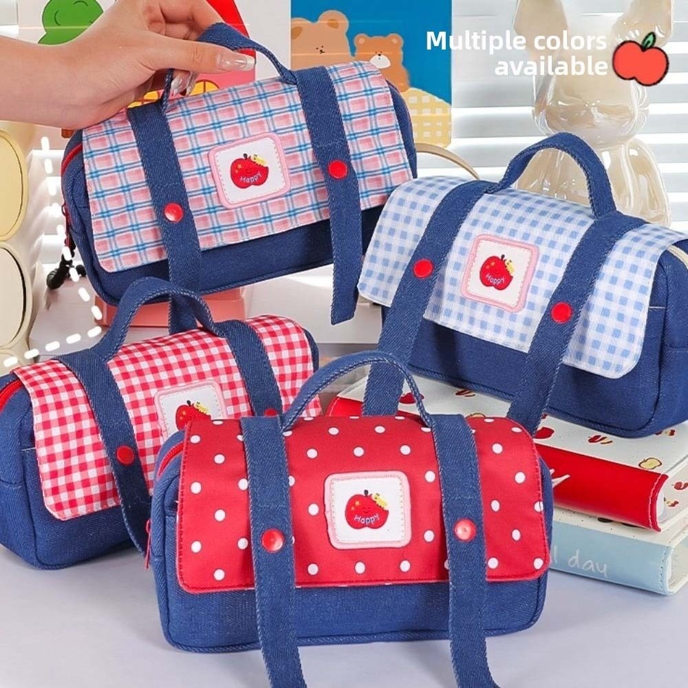 Denim Meyve Kovboy Kalem Kutus - Aesthetic Large Pencil Case Pouch incelemesi ve fiyatı