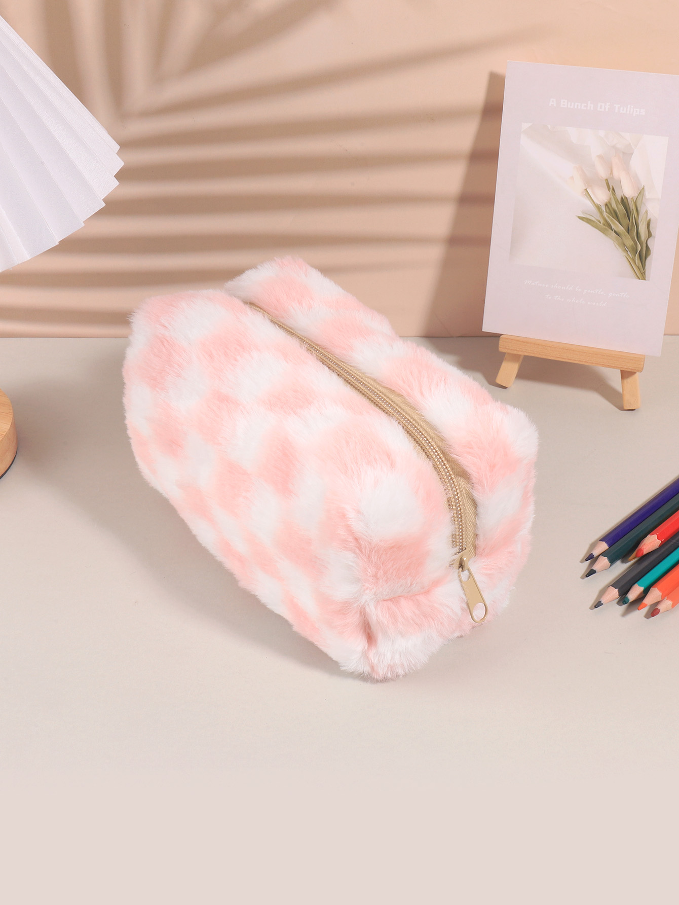 Sevimli Kore Kareli Kalem Kutu - Aesthetic Large Pencil Case Pouch incelemesi ve fiyatı